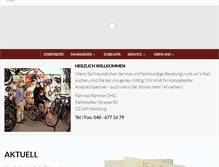 Tablet Screenshot of fahrradramme.de